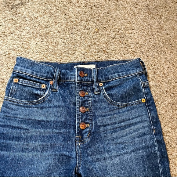 Madewell The Perfect Vintage Crop Jean Exposed Button Fly Blue Denim High Rise - Picture 3 of 10
